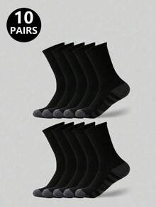 10 Pairs Men's Striped Printed Socks, Casual Comfortable Breathable, Suitable For Daily Wear, All Seasons - Multicolor - View 16