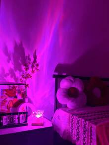 1pc LED Wave Projection Light With Touch/Remote Control, Glowing Cube Crystal Lamp, 16 Color Modes, USB Powered, Bedroom Decor LED Light, Party, Bedroom Ambiance Decoration, Perfect Gift Choice - Multicolor - View 3