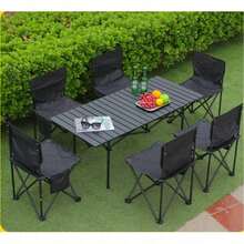 Portable Outdoor Folding Table, Lightweight Aluminum Table With Storage Bag, Suitable For Camping, BBQ, Picnic And Travel - A - View 2