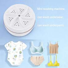 Mini Portable USB Washing Machine With Automatic Turbine And Ultrasound, Multifunctional Washing Machine For Dormitory, College, And Mobile Use - Blanco - View 9