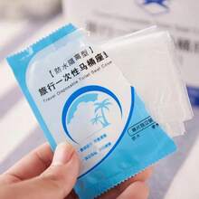 1-50片装一次性透明塑料马桶座垫，易于清洁，防水旅行卫生垫带衬里，经济实惠的家居用品，浴室装饰，秋季装饰 - 彩色 - 查看 5