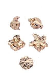 1 Pc Fashion Multi-Shaped Gold Women's Cufflinks And Decorative Clothing Buttons, Suitable For Daily And Festival Wear, Gifts For Friends - Gold - View 3