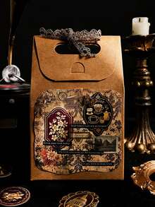 1 paquete de 15 pegatinas de insignias doradas de estilo europeo para planificador, calcomanías vintage creativas y estéticas, materiales de manualidades para collage y decoración DIY, regalo festivo, suministros de papelería escolar personalizados para álbum de recortes - W.P. - Ver 9