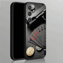 Phone Case: Pistol And Playing Card Pattern.Suitable For IPhone 15ProMax/15Pro/15Plus/15/14ProMax/14Pro/14Plus/14/13ProMax/13Pro/13Mini/13/12ProMax/12Pro/12Mini/12/11ProMax/11Pro/11/XR - Black - View 5