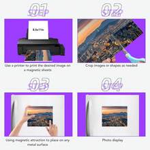 DIYMAG Printable Magnetic Sheets, 8Pcs 8.5 X 11 Inch Flexible Magnet Sheets Matte Non Adhesive Magnetic Paper For Inkjet Printer Photo DIY Crafts - ColorB - View 5