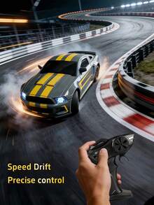 1:24 Remote Control Drift Car Includes Road Obstacle Tools Lights And Tires High-Speed 4WD Toy Cars Kids Toys Toys For Boy Light Up Toys Outdoor Toys Remote Control Car Race Car - Grey - View 6