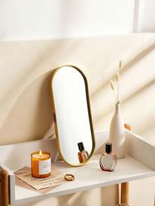 Luxury Gold Mirror Glass Vanity Tray, Nordic Aluminum Alloy Frame Storage Tray, Suitable For Perfume, Jewelry, Skincare, Cosmetics, Bathroom And Vanity Decor - Multicolor - View 7