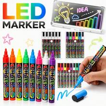 1pc 6/8/12/24 Colors Washable & Wet-Wipe Liquid Chalk Markers, Suitable For Blackboard, Blackboard Sign, Whiteboard, LED Glass Window, First Day Of School - Multicolor - View 3
