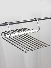 1/ 2pcs Space-Saving Pants Rack, Anti-Slip Stainless Steel Multi-Functional Pants Rack, Multi-Functional Stainless Steel Closet Storage Rack, Jeans Scarf Hook, Dorm Room Essentials College, Storage School Must-Havesm - White - View 10