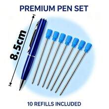 Tiny Pocket Metal Ballpoint Pen Kit Includes 10 Replacement Refills Durable Smooth Ink Mini Signature Pen For Business Office - Pen With 10 Refills - View 6
