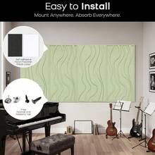 4 Pack Large Acoustic Panels, Total-Size 47.2x 23.6 Inches Soundproof Wall Panels, Decorative Sound Panels, Self-Adhesive Acoustic Wall Panels Recording Studio, HomeOffice (Green, 4 Pack) - Green - View 8