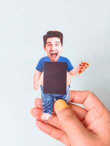 1/3/5pcs Customized Funny Face Acrylic Fridge Magnets, Quirky Photo Gift, Cute Decorative Fridge Magnets, Unique Personalized Face Magnets, Acrylic Big Belly Fridge Magnets, Prank Funny Birthday Gift For Friends, Couples, Dad, Boyfriend - Multicolor - View 5