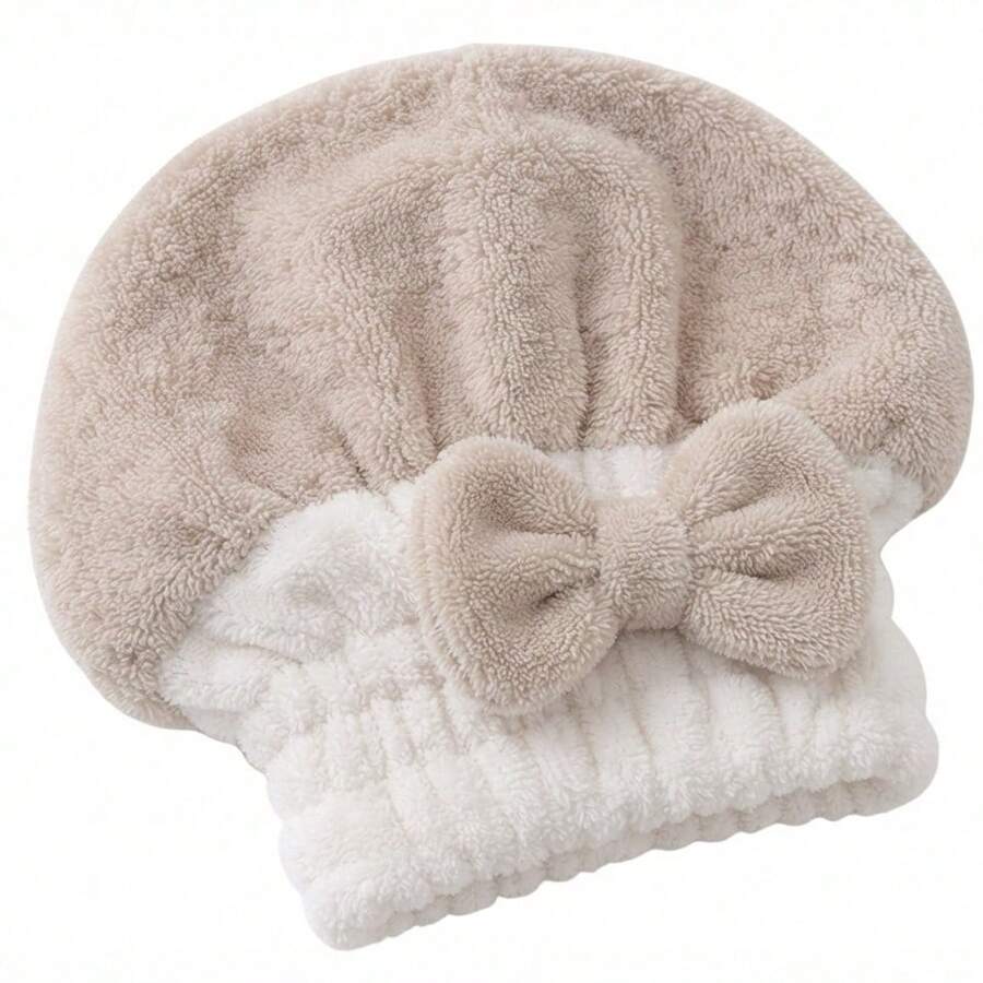 1 Microfiber Hair Drying Cap, Super Absorbent Towel - Camel - View 1