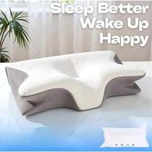 Bantal Leher Servikal untuk Meredakan Ketidaknyamanan Leher & Meningkatkan Kenyamanan Tidur, Bantal Servikal Busa Memori, Bantal Servikal yang Dapat Diatur untuk Tidur Nyaman, Bantal Kontur Busa Memori, Bantal Tidur untuk Posisi Tidur Miring, Telentang, dan Tengkurap, Untuk Posisi Tidur Miring, Telentang, dan Tengkurap - Putih - View 11