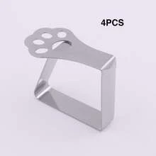 16pcs Stainless Steel Tablecloth Clips, Decorative Tablecloth Fixing Clips, Suitable For Outdoor Picnic, Camping, Party, Kitchen Accessories, Christmas Home Decor, Tablecloth, Christmas Dining Table Decoration, Wedding Decoration - Primary Color - View 18