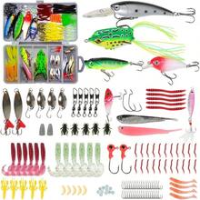 Kit de Pesca 109 PCS, Señuelos de Pesca con Caja, Incluye Anzuelos, Cucharas, Gusanos y Accesorios para Pesca en Agua Dulce y Salada, Ideal para Principiantes y Expertos - Multicolor - Ver 1