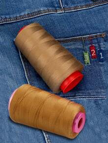 9/3/1 pieza Hilo de coser dinámico multicolor, hilo de coser de poliéster, suministros de costura, adecuado para bordado, costura y ropa, hilo grueso de 3 capas para reparación de ropa, hilo de poliéster para denim, uso doméstico, hilo de coser a máquina, hilo grueso - Hilo de coser - Ver 10