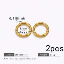 2 piezas de anillos de resorte de acero inoxidable 304 dorado y plateado, ganchos de mosquetón con forma redonda y de corazón para hacer joyas DIY - hebilla de resorte - Ver 12