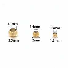 300/200pcs 18K Golden Plated Plated Brass Round Beads, Separators Beads, Spacer Beads For DIY Bracelet Necklace Beading Jewelry Making Accessories - Positioning Beads - View 4