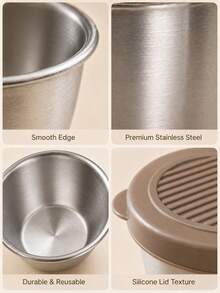 6PCS 2.7oz Sauce Cups With Lids, Stainless Steel Mini Condiment Containers For Dips, Lunch Box, Leak Resistant, Random Color - Multicolor - View 9