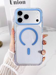 Koolife 1 buah Casing Ponsel Magnetik Definisi Tinggi, Bahan TPU+PC, Tombol Terpisah, Sisipan Samping Berwarna-warni, Perlindungan Tonjolan Lensa, Mendukung Pengisian Daya Nirkabel, Casing Pelindung Anti Jatuh, Kompatibel Dengan iPhone 18pro/18pro Max/17/17 Pro/17 Pro Max/16/15/14/13/12 Pro Max - Yuanfeng biru - View 2