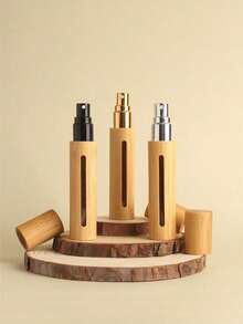 1/2pcs Customized Bamboo Wood 10ml Glass Spray Bottle Perfume Bottle Essential Oil Dispenser Bottle Natural Bamboo Wood Perfume Dispenser Bottle, Holiday Gift - 10ml - View 3