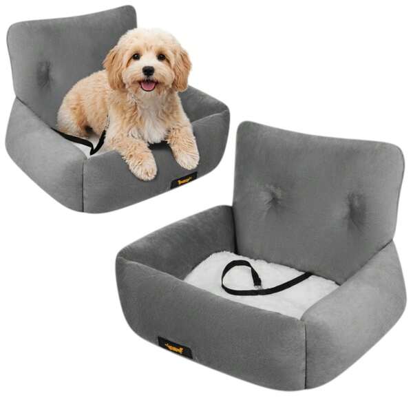 Size L Dog Car Seat Large Pet Travel Carrier Bed Soft Cushion Dog Booster Seat For Medium Large Dogs Cats Spacious Pet Car Seat Protector Washable Cover Universal Vehicle Back Seat Dog Bed Calming Travel Basket Pet Accessories