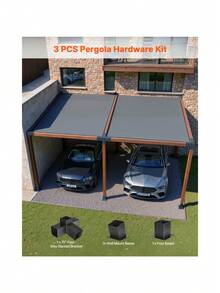 Pergola Kit 4x4 Inch 4-Way Slanted Bracket For 3. 5x3. 5 Inch Wood Beams In Actual Size Carbon Steel Pergola Bracket With Post Base And Wall Mount Base For Outdoor Pergolas Gazebos Sheds - 3 Pcs/Slanted Four-way Gazebo Brackets/4x4 Inches - View 6