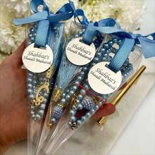 Custom Sky Blue Tasbih Gift Box, Personalized Acrylic Tag, Islamic Wedding Favor, Hajj Pilgrimage Ramadan Eid Aqiqah Gift, Custom Acrylic Wedding & Birthday Decorations - Multicolor - View 4