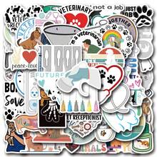 50 PcsVeterinarianStickers Perfect For Decorating Your Phone, Water Bottles, Car, Laptop. Bumper, Skateboard, Luggage, For Holiday Decorations & More! A Set Ofbrightly Colored And Aesthetically Graffiti DIY Stickers - Multicolor - View 1