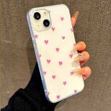 Funda para teléfono con diseño de corazón, adecuada para Apple  16 15 14 13 12 11 XS XR X 8 7 Mini Plus Pro Max SE Series, regalo de Halloween, regalo de Pascua, para novia, novio, amigos o para ti mismo. - transparente - Ver 1