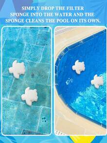 8pcs Turtle-Shaped Oil-Absorbing Cleaning Sponges, Pool Surface Oil-Absorbing Sponges, Sponge Filter Net, 5/1pc, High Elasticity Sponge, Lightweight Floating Reusable, Effectively Filters Floating Debris, Suitable For Pool, Bathtub, Washbasin, Kitchen Sink Cleaning Accessories, Pool Cleaning Tools, Swimming Pool Cleaning Balls, Pool Accessories, Summer Essential, Swimming Pool - Multicolor - View 8