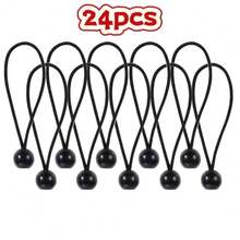24pcs Heavy Duty Ball Head Elastic Bungee Cords/Ties - UV Resistant & Windproof, Suitable For Tents, Umbrellas, Awnings | Reusable All-Weather Fastening Straps With Ball Head, For Outdoor Fixing, Tarp Covering, Canopy Clips (No Disassembly Required) - 24 Items - View 7
