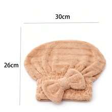 1 Microfiber Hair Drying Towel With Bow Detail - Dusty Blue - View 4