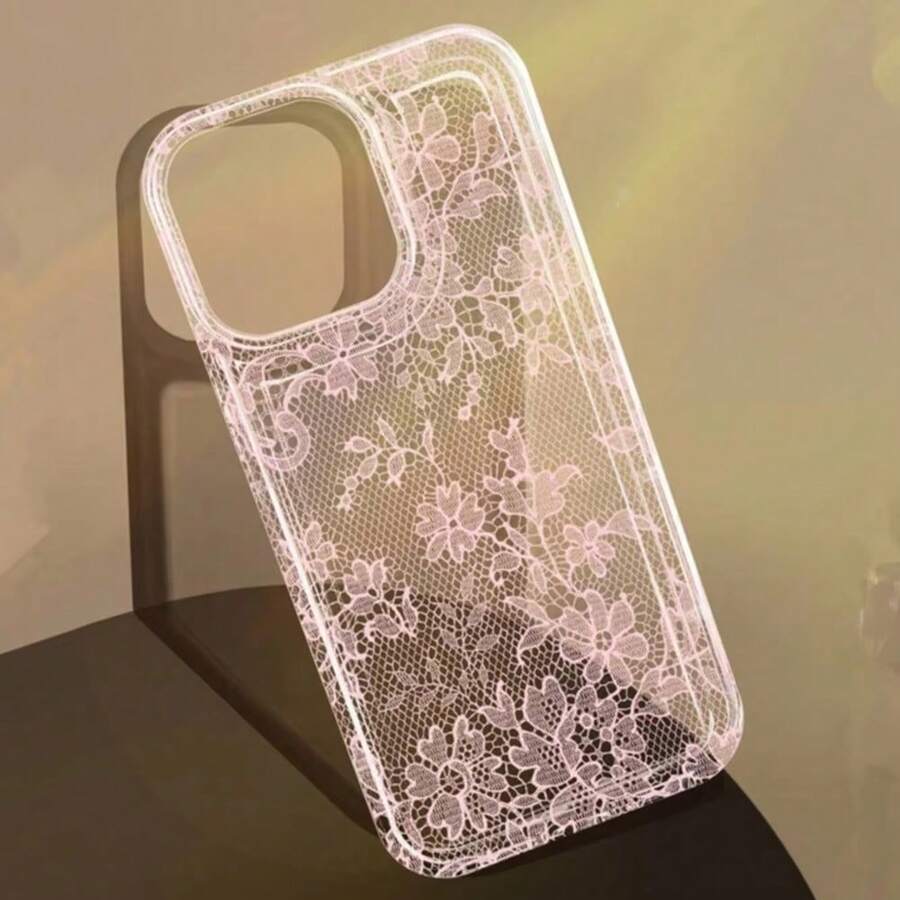 優雅浪漫白色蕾絲圖案手機殼,適用於 iPhone 17 Pro Air 16 15 14 13 12 11 Pro Max 7 8 Plus SE2 16E,軟透明保護殼 A - A - 查看 1