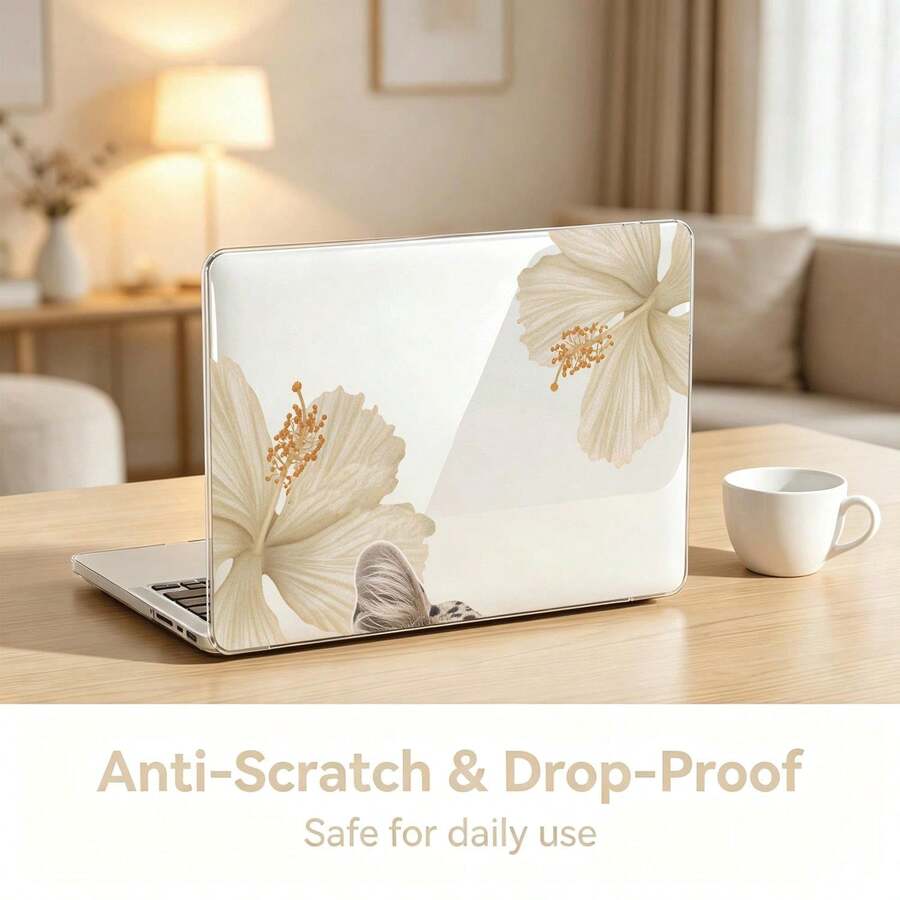 2-Piece Transparent Hard PC Case For MacBook, Anti-Slip Silicone Feet Hollow Cooling Vents Full Wrap Shockproof Laptop Protec - View 1