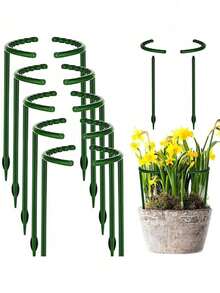 4pcs Plastic Semi-Circle Plant Stands,Suitable For Potted Plants,Plant Support Stakes, Indoor/Outdoor Small Plant Support Rings, Garden Flower Support Racks, Climbing Frames, Peonies, Semi-Circle Potted Plant Support Racks,Small Plant Support Rings ﻿ - A - View 3