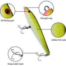 Kit de Señuelos de Pesca, 101 Piezas Cebo Duro Artificial con Ganchos Gusanos Larvas Bichos Sábalos Gusanos de Cola y Cajas, Cebo de Agua Dulce para Lubina, Accesorios de Pesca para el mar - Multicolor - Ver 3