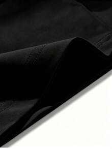 Maglietta unisex in puro cotone, stile streetwear Y2K, estiva, dal magazzino locale, della generazione degli anni '90. - nero - Visualizzare 4
