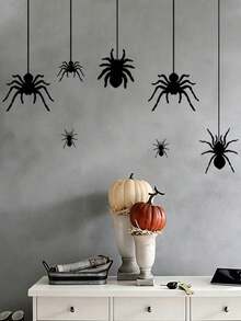 3 Styles Halloween Wall Decals Hanging Skeleton Spider / Multi-Size Hanging Spider / Dark Withered Tree Silhouette Optional PVC Removable Self-Adhesive Suitable For Ceiling Door Frame Wall Corner Glass Escape Room Window Party Atmosphere Holiday Decoration Stickers - Wall Stickers - View 5