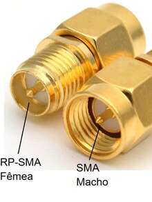 Conector Adaptador SMA Macho para RP-SMA Fêmea - kit 2 Pç - Visão 6