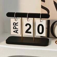 3pcs(Base + Metal Rod + Character Card)Set Nordic Minimalist Creative Flip Calendar, Desktop Decorative Calendar, Suitable For Home Living Room Dining Table, Coffee Table, Office Desk Decoration - Housewarming Gift,Christmas Decorations - Multiple Styles - View 13