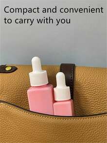 Pink Square Plastic Dropper Bottles 10/30/50ml Empty Cosmetic Liquid Containers For Serum Essential Oil Durable Unbreakable Precise Control Travel Size Portable - View 6