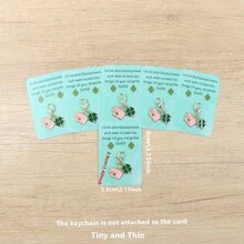 6pcs/12pcs Lucky Four-Leaf Clover Pig Keychains, Cute Mini Pink Pig Pocket Hug Amulet With Inspirational Message, 2027 Pocket Hug, Christmas, Thanksgiving, Birthday, Halloween, Back To School, Graduation, Thoughtful Gift, Perfect Cartoon Style Gift - Multicolor - View 4