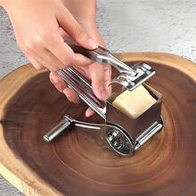 Premium Stainless Steel Cheese Grater - Manual Rotary Grater With Interchangeable Blades, Durable Metal Kitchen Tool For Easy Cheese Grating, Suitable For Home And Restaurant Use, Cheese Grater - View 1