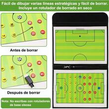 AdooAdii Tabla de Entrenamiento de Fútbol, Kit Táctico de Fútbol con Marcador de Borrado y Rotulador Tabla Estrategia de Entrenador de Árbitro, Equipo de Entrenamiento de Fútbol Táctica Magnética - Multicolor - Ver 3