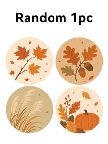 1/4/8pcs Minimalist Autumn Plant Wooden Coaster Set, Maple Leaf Acorn Pumpkin Reed Round Drink Coasters, Heat-Resistant Tabletop Protector, Autumn Home Kitchen Decor, Thanksgiving Tabletop Decoration And Housewarming Gift - Autumn Plants - View 12