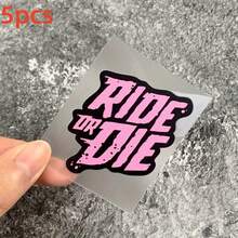 5pcs "RIDE OR DIE" Bicycle Stickers, Waterproof PET Material, Scratch-Resistant, Vibrant Colors, Can Decorate Bicycle Frame, Suitable For Road Bikes, Bicycles, Mountain Bikes, Cycling Decoration Accessories, Ideal Choice For DIY Enthusiasts And Cycling Lovers. - Multicolor - View 17