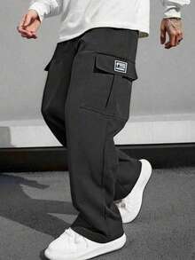 Men's Summer Lightweight Casual Sports Multi-Pocket Cargo Pants, Simple Fashion Outdoor Long Pants Black Fall - Black - View 1
