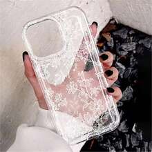優雅浪漫白色蕾絲圖案手機殼，適用於 iPhone 17 Pro Air 16 15 14 13 12 11 Pro Max 7 8 Plus SE2 16E，軟透明保護殼 B - B - 查看 3